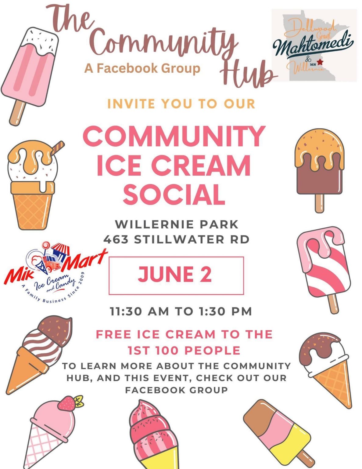Community Ice Cream Social June 2, 2024 City of Dellwood
